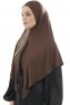 Ajda - Brown Zipper Hijab