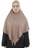 Ajda - Dark Taupe Zipper Hijab