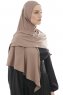 Ajda - Dark Taupe Zipper Hijab