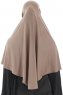 Ajda - Dark Taupe Zipper Hijab