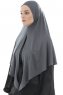 Ajda - Dark Grey Zipper Hijab