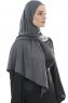 Ajda - Dark Grey Zipper Hijab