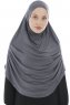 Roxelana - Dark Grey Long Al Amira Hijab
