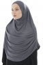 Roxelana - Dark Grey Long Al Amira Hijab
