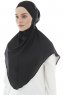Ebrar - Black Crepe Chiffon Al Amira Hijab