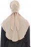 Ebrar - Beige Crepe Chiffon Al Amira Hijab