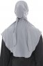 Ebrar - Light Grey Crepe Chiffon Al Amira Hijab