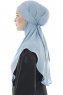 Ebrar - Light Blue Crepe Chiffon Al Amira Hijab