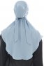 Ebrar - Light Blue Crepe Chiffon Al Amira Hijab