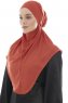 Ebrar - Brick Red Crepe Chiffon Al Amira Hijab