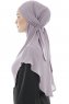 Ebrar - Stone Grey Crepe Chiffon Al Amira Hijab