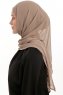 Sahar - Dark Taupe One Piece Chiffon Hijab