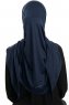 Vesile - Navy Blue One-Piece Hijab