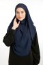 Bengi - Navy Blue Micro Krep Turban Hijab