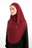 Bengi - Bordeaux Micro Krep Turban Hijab