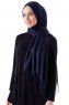 Demet - Navy Blue Pashmina Hijab