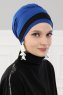 Elsa - Blue & Black Cotton Turban