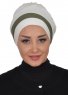 Elsa - Creme & Khaki Cotton Turban