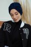 Laura - Navy Blue Cotton Turban