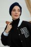 Laura - Navy Blue Cotton Turban