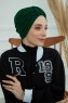 Laura - Dark Green Cotton Turban