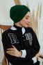 Laura - Dark Green Cotton Turban