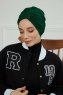 Laura - Dark Green Cotton Turban