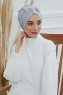 Agnes - Light Grey Cotton Turban