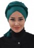 Olivia - Dark Green Cotton Turban - Ayse Turban