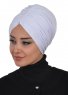 Wilma - White Cotton Turban - Ayse Turban