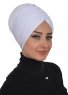 Wilma - White Cotton Turban - Ayse Turban