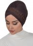 Molly - Brown Lace Cotton Turban