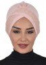 Molly - Dusty Pink Lace Cotton Turban