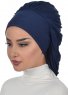 Isabella - Navy Blue Cotton Turban - Ayse Turban