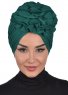 Kerstin - Dark Green Cotton Turban - Ayse Turban