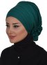 Monica - Dark Green Cotton Turban - Ayse Turban