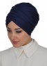 Fiona - Navy Blue Cotton Turban - Ayse Turban