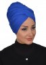 Fiona - Blue Cotton Turban - Ayse Turban