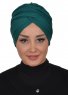 Fiona - Dark Green Cotton Turban - Ayse Turban
