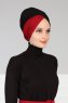 Fiona - Black & Bordeaux Cotton Turban