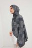 Nurgul - Navy Blue Patterned Hijab
