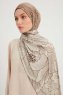 Fadime - Light Brown Patterned Hijab