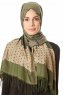 Alev - Khaki Patterned Hijab