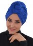 Amy - Blue Cotton Turban - Ayse Turban