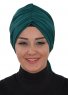 Amy - Dark Green Cotton Turban - Ayse Turban