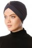 Arwa - Anthracite Crepe Chiffon Turban - Sehr-i Sal