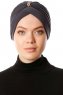 Arwa - Anthracite Crepe Chiffon Turban - Sehr-i Sal