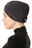 Arwa - Anthracite Crepe Chiffon Turban - Sehr-i Sal