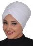 Astrid - White Cotton Turban - Ayse Turban