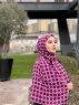 Atika - Bordeaux Patterned Cotton Hijab - Mirach